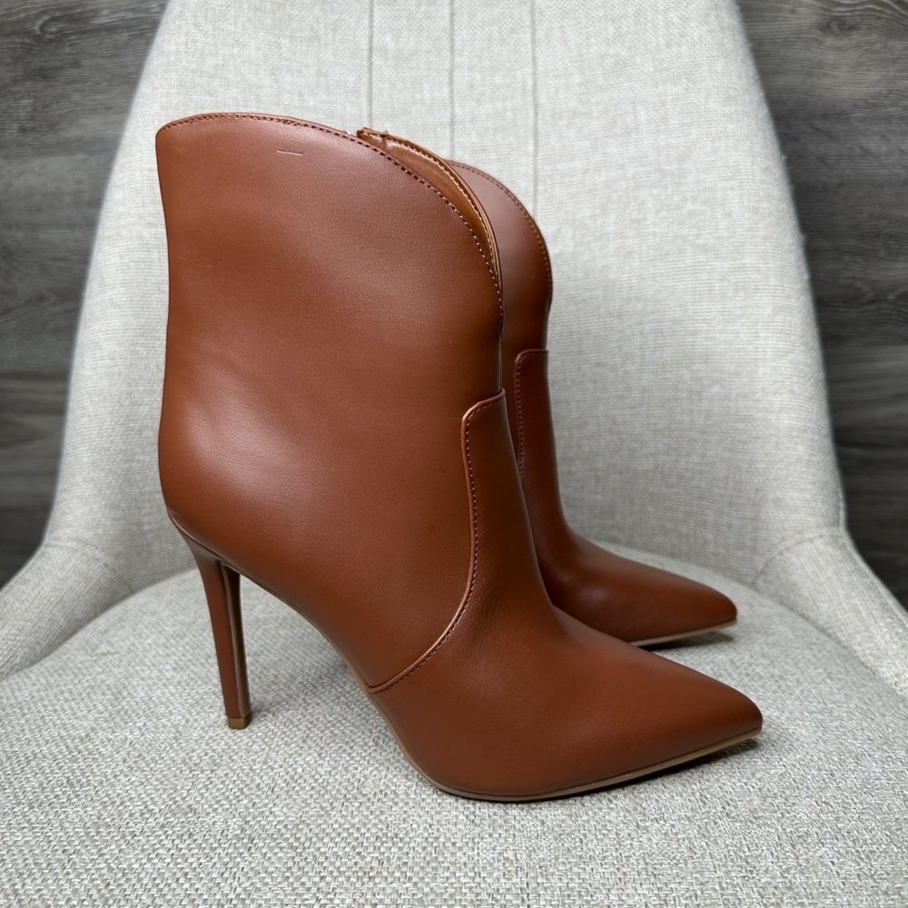 Nine West Tan Leather Stiletto Boots